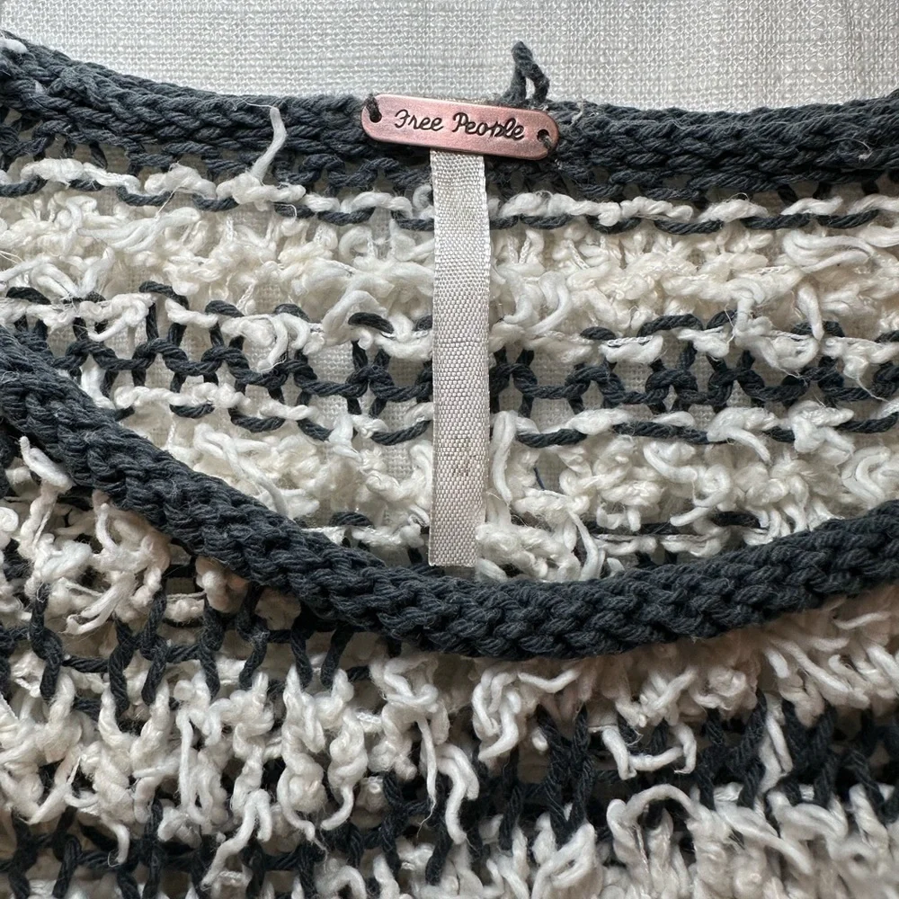 Free People Downy Stripe Pullover Shag Sweater